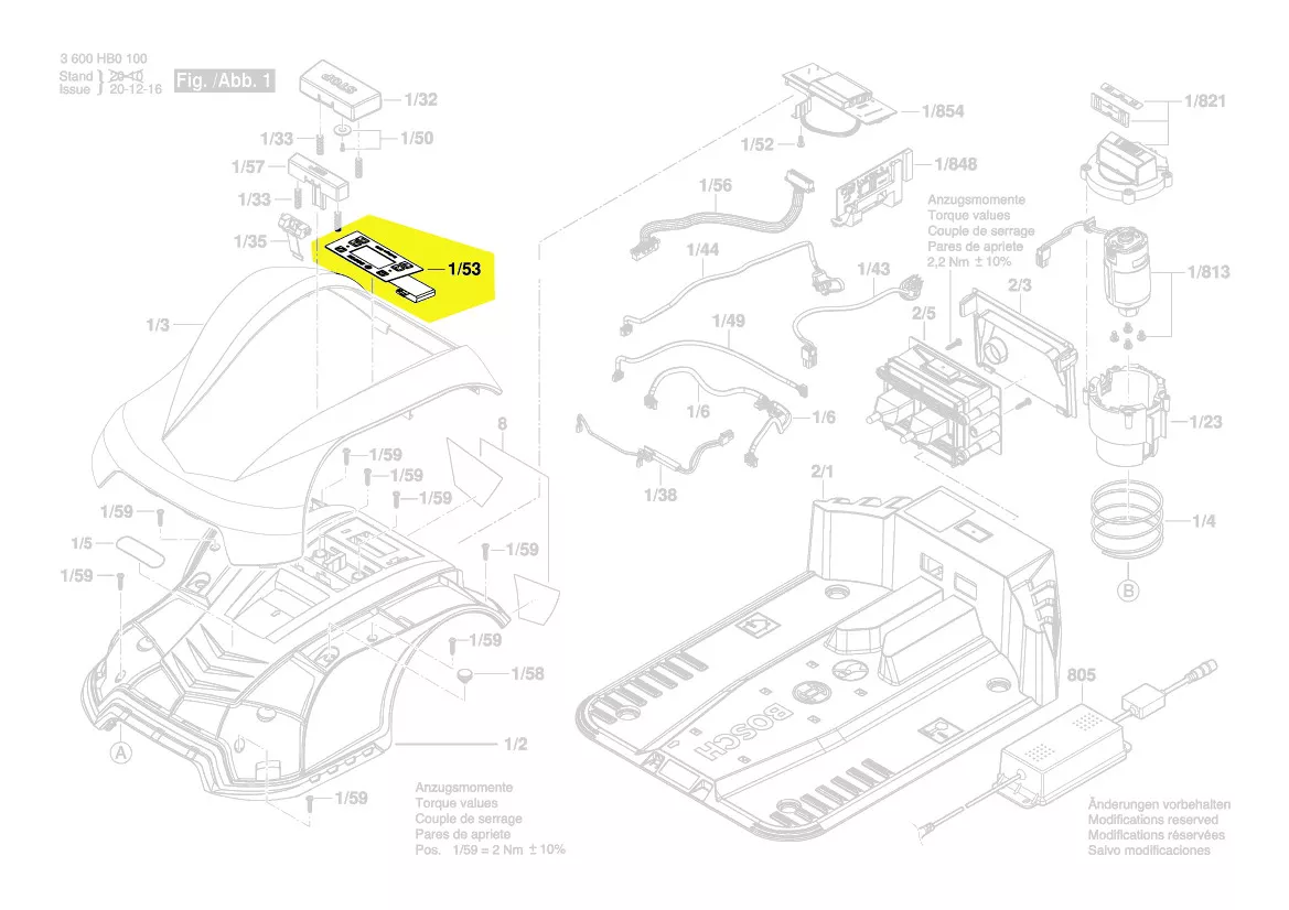 Afficheur membrane réf. F 016 L69 432 Bosch